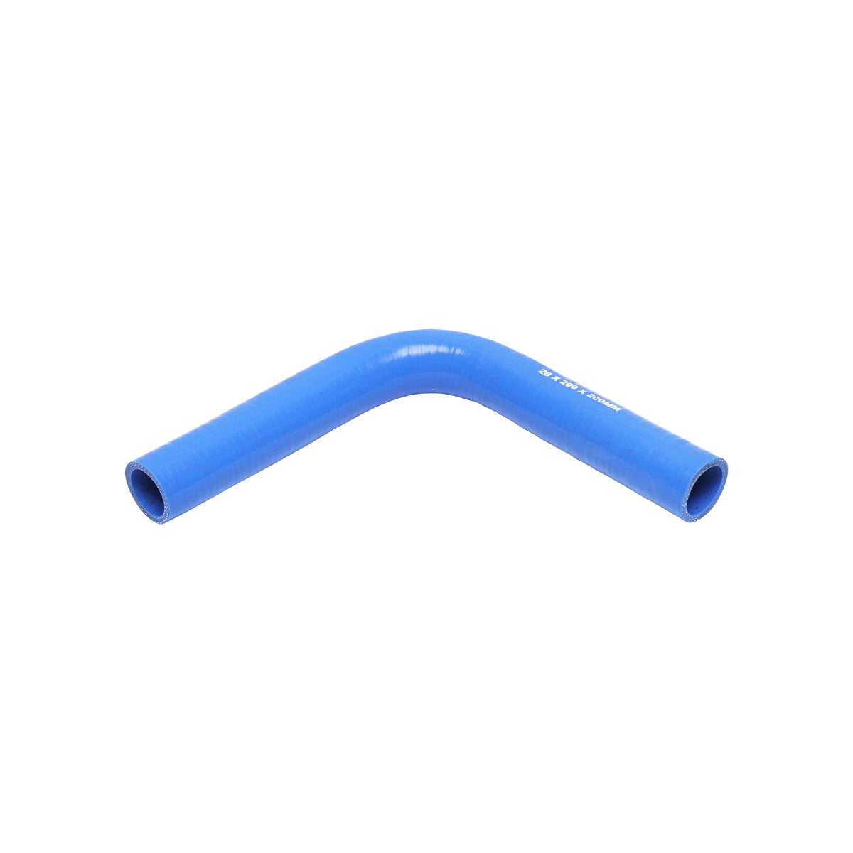 Twisted silicone hose 90 degrees with textile insert 28x200x200mm